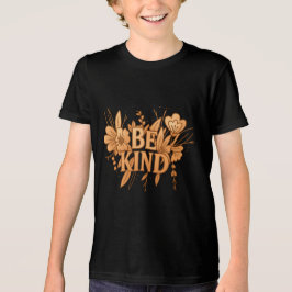 Be Kind | Gold Floral Youth Tri-Blend T-Shirt Shirt