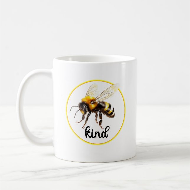 BE KIND Hummel Aquarellmalerei Natur Kaffeetasse (Links)