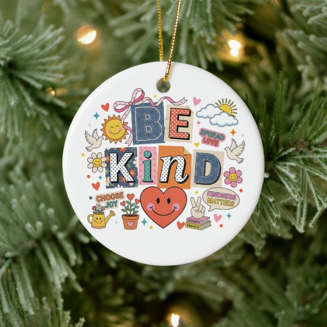 Be Kind - Kindness Matters Keramik Ornament (Baum)