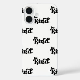 Be Kind Minimalist  – Bold Black Kindness iPhone 16 Hülle
