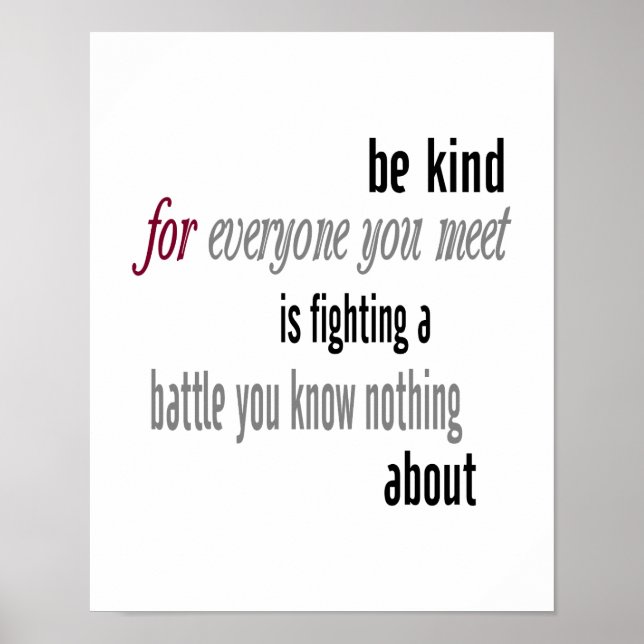 Be Kind Poster (Vorne)