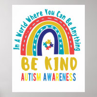 Be Kind Rainbow Autism Awareness 