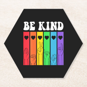 BE KIND Rainbow LGBT Flag Gay Pride Untersetzer