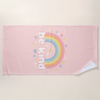 Be Kind – Rainbow Pastel Positivity Strandtuch