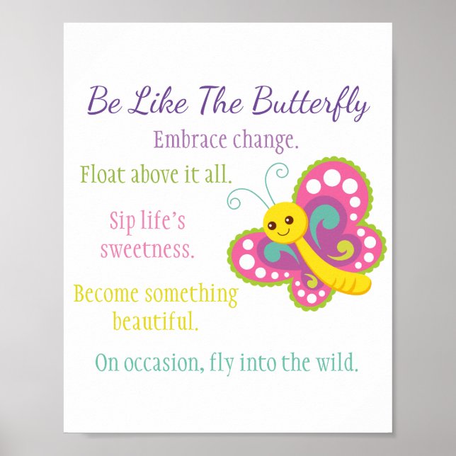 Be Like the Butterfly Kids Poster (Vorne)