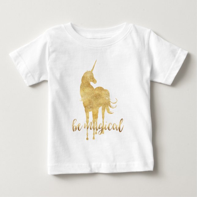 Be Magical Gold Unicorn Baby T-shirt (Vorderseite)