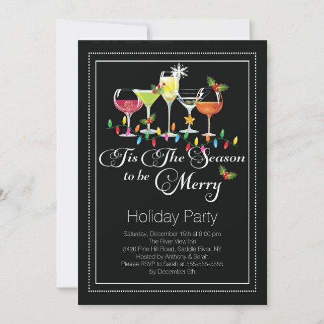 Be Merry Holiday Cocktail Party Invitation (Devant)