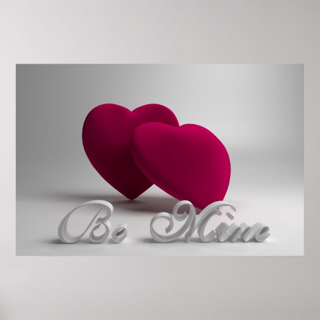 Be Mine 3D Hearts Valentine Poster (Devant)