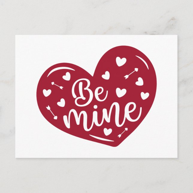 Be mine Heart Cute valentine love carte postale (Devant)
