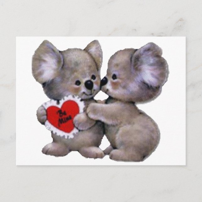 Be Mine Koalas Postkarte (Vorderseite)