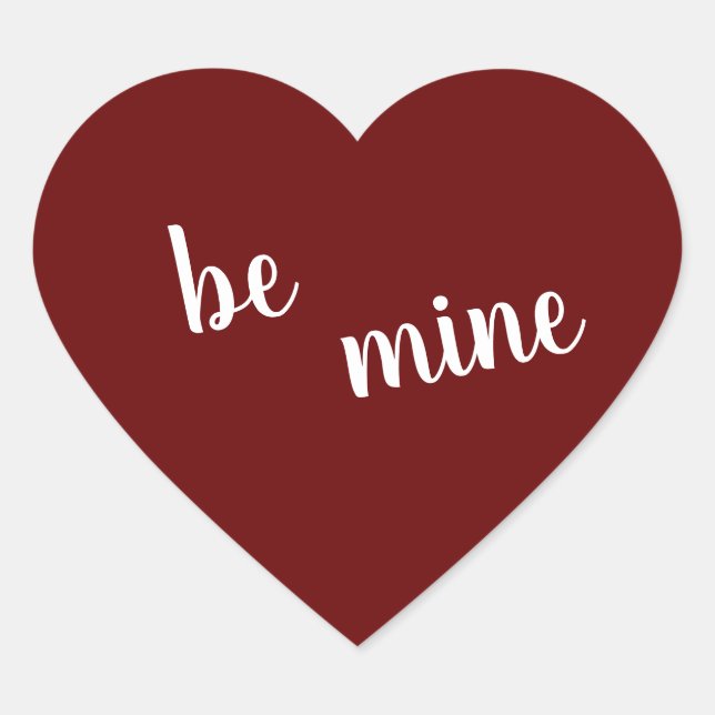 be mine, niedliche Liebe Sprichwort Herzsticker Herz-Aufkleber (Vorderseite)