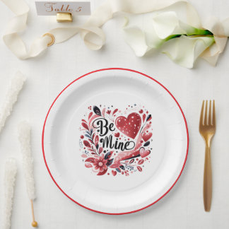 Be Mine Paper Plate Pappteller