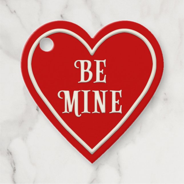 "Be Mine" Personalisierter Valentinstag Geschenkanhänger (Vorderseite)