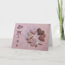Be Mine Solar-dyed Crocheted Hearts Valentine Card Karte