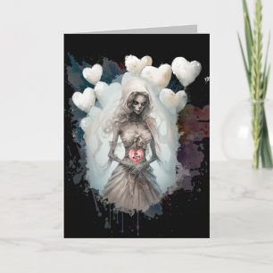 Be Mine Valentine Creepy Ghoul Skeleton Karte