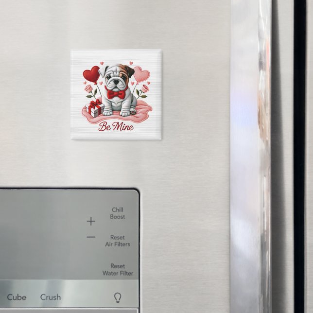 Be Mine Valentine English Bulldog Magnet (In Situ (Kühlschrank))