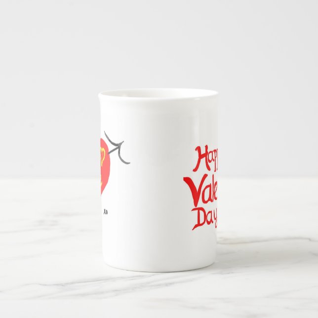 Be Mine Valentine Knochen China Tasse (Vorderseite)