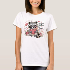 Be Mine Valentine Raccoon with Love T-Shirt