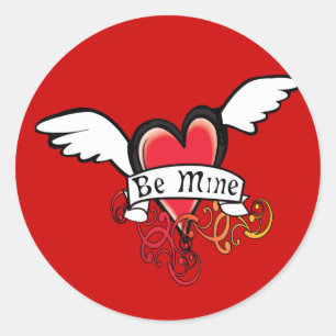 Be Mine Valentine Runder Aufkleber