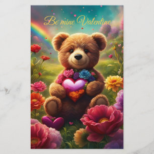 Be mine Valentine Teddy 1 Briefpapier
