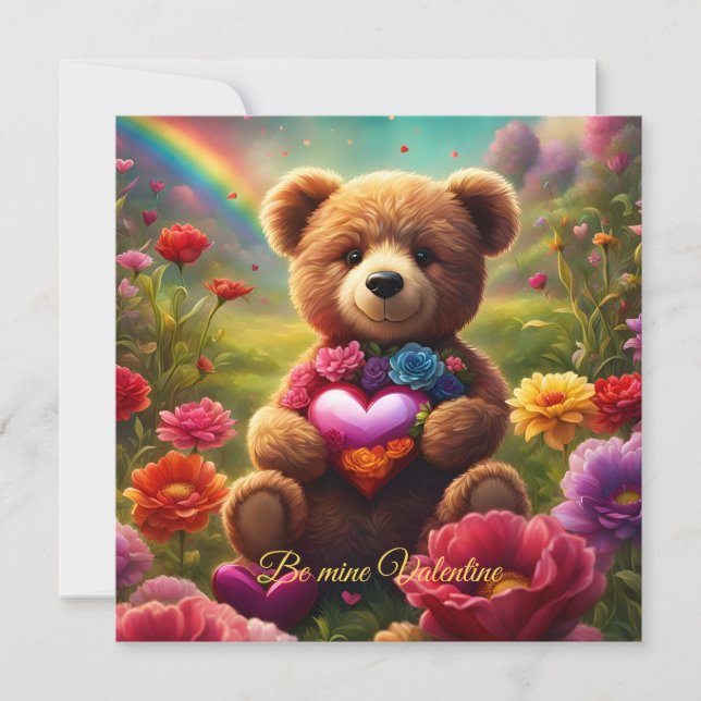 Be mine Valentine Teddy 1 Feiertagskarte (Vorderseite)