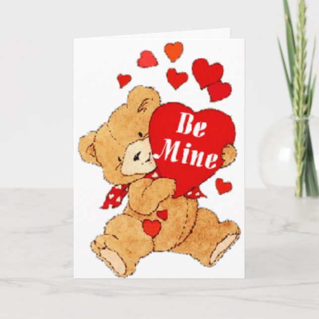 Be Mine Valentine Teddy Feiertagskarte (Vorderseite)