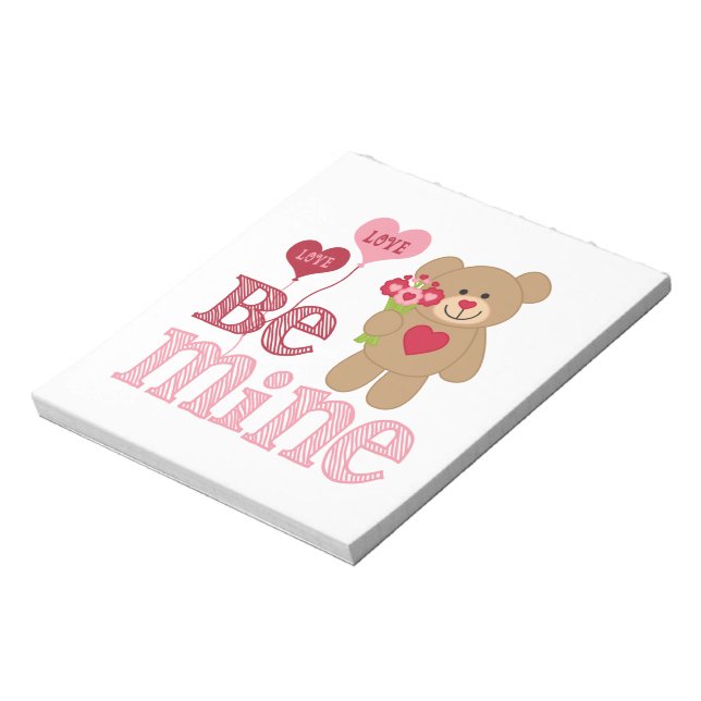 Be Mine Valentine Teddy Notizblock (Rotiert)