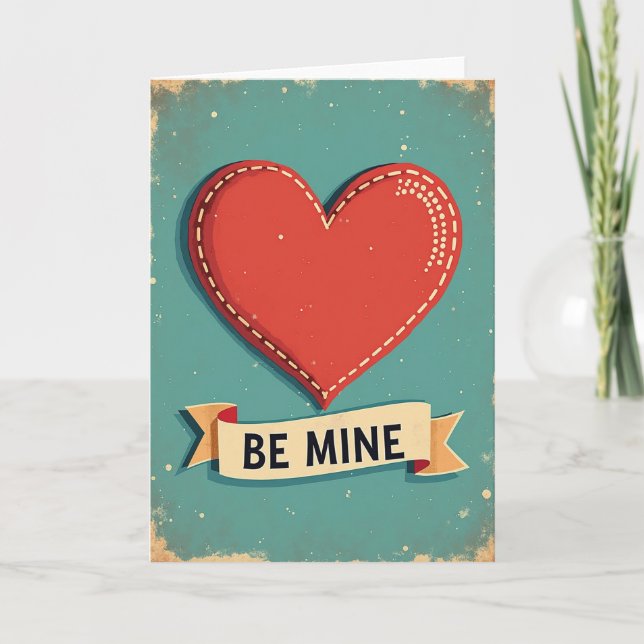 Be Mine Vintage Love Card Karte (Vorderseite)