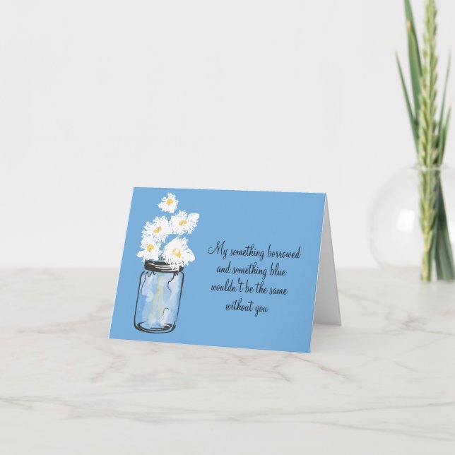 Be My Bridesmad - Mason Jar & Daisies Einladung (Vorderseite)
