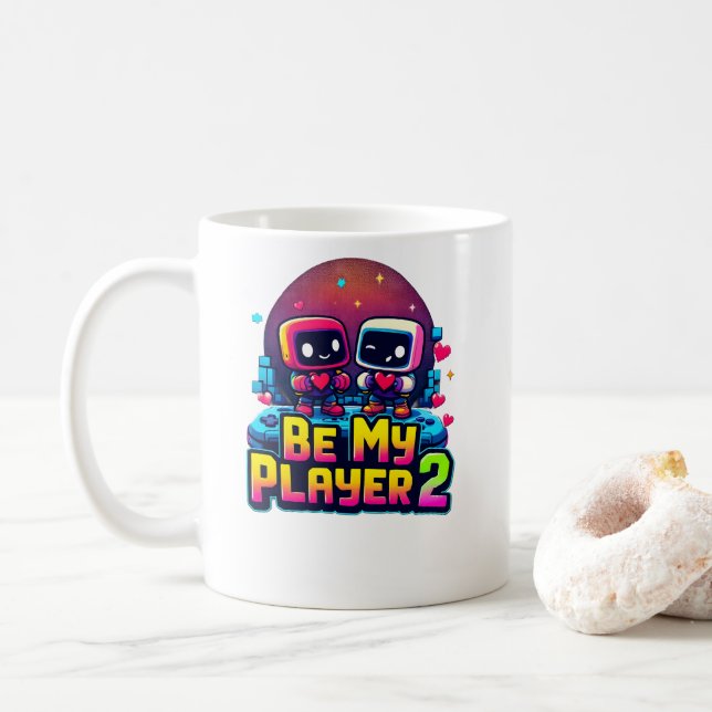 Be My Player 2 Mug – Gamer Couple Gift Kaffeetasse (Mit Donut)