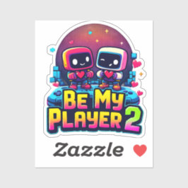 Be My Player 2 Sticker – Retro Love Pixel Art