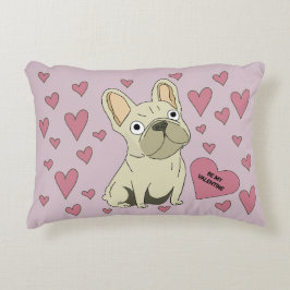 Be my Valentine, French Bulldog Dekokissen