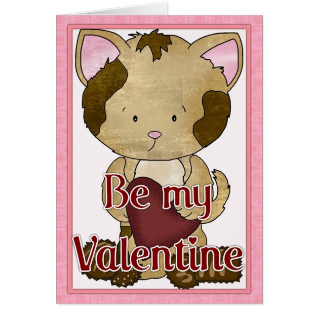 Be My Valentine Kitty Cat Grey Card d2 (Devant)