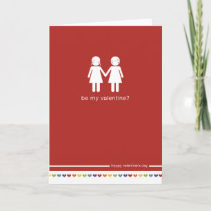 Be My Valentine Lesbian Valentine's day Card Feiertagskarte