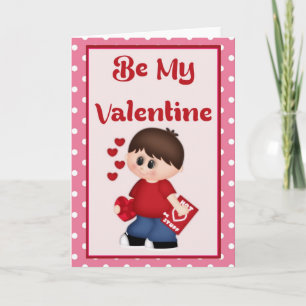 Be My Valentine Little Boy Carte de voeux à thème