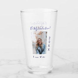 Be my valentine love name purple year photo simple glas