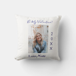 Be my valentine love name purple year photo simple kissen
