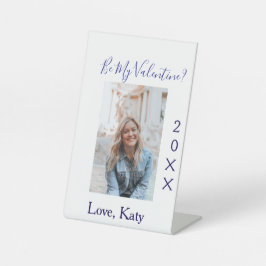 Be my valentine love name purple year photo simple sockelschild