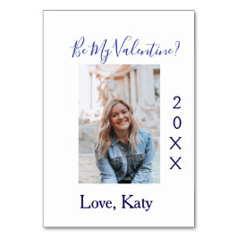 Be my valentine love name purple year photo simple tischnummer