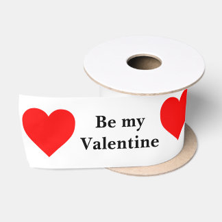 Be My Valentine Red Heart Love Satinband