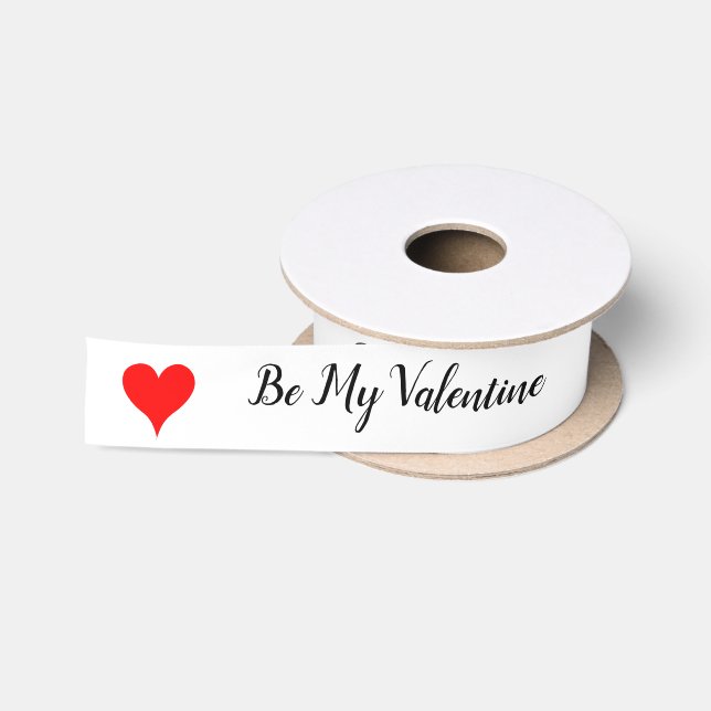 Be My Valentine Red Hearts 1.5 INCH Satinband (Spule)