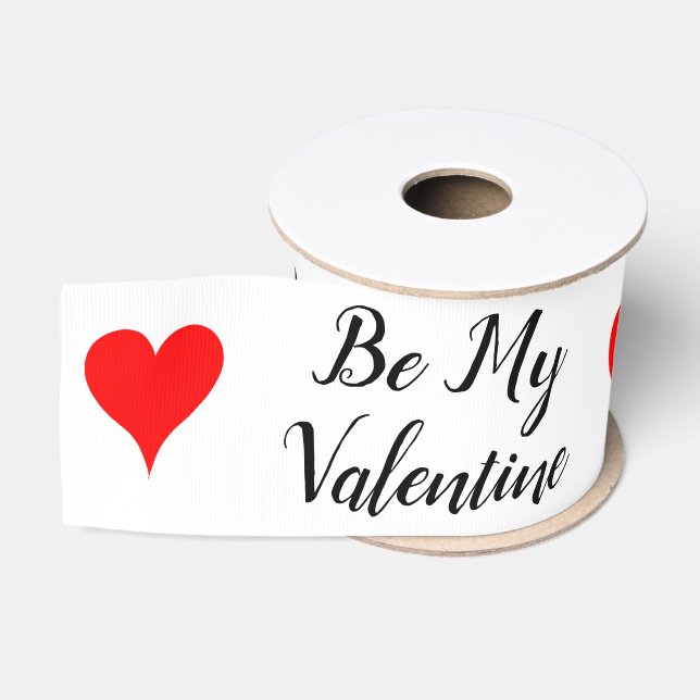 Be My Valentine Red Hearts 3 INCH Ripsband (Spule)