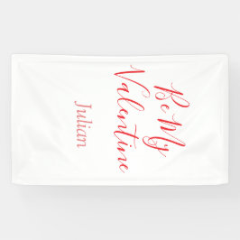 Be my valentine red name elegant love couple  banner
