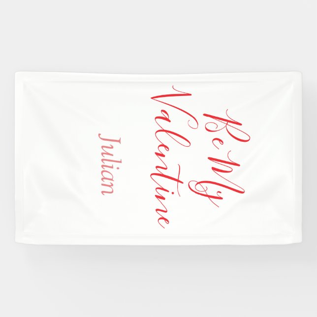 Be my valentine red name elegant love couple  banner (Horizontal)