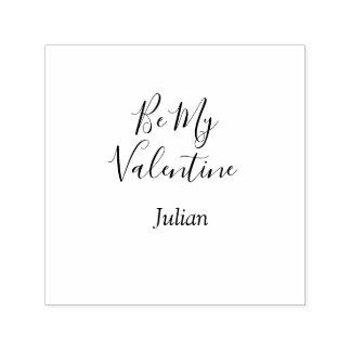 Be my valentine red name elegant love couple  permastempel