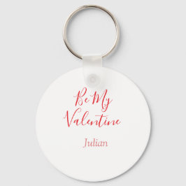 Be my valentine red name elegant love couple  schlüsselanhänger