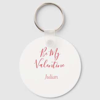 Be my valentine red name elegant love couple  schlüsselanhänger