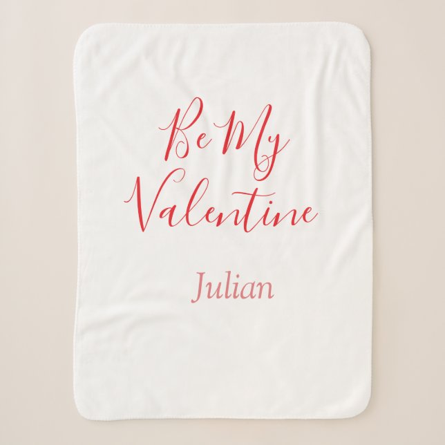 Be my valentine red name elegant love couple  sherpadecke (Vorderseite)