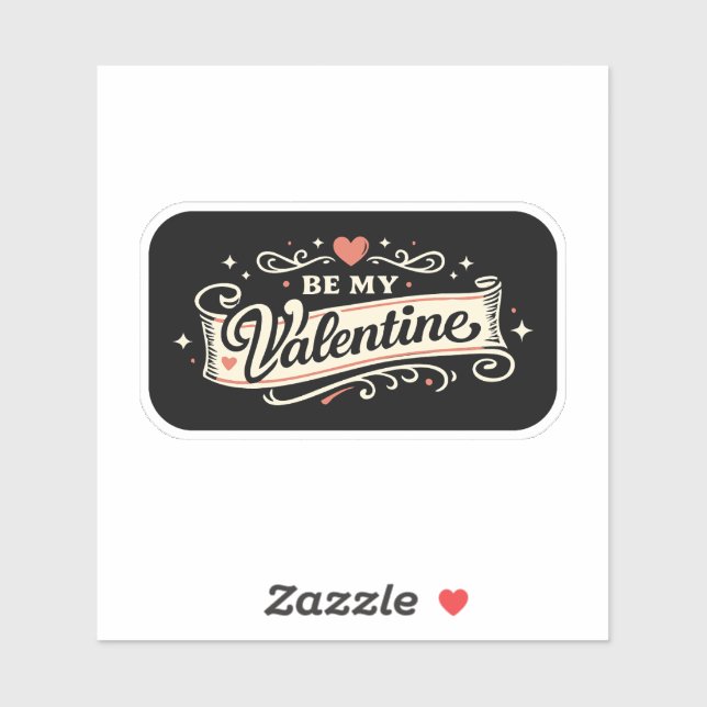 Be My Valentine Retro Love Aufkleber (Blatt)