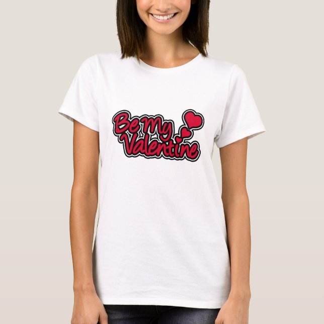 "Be My Valentine" T - Shirt der Weißen und Roten F (Vorderseite)
